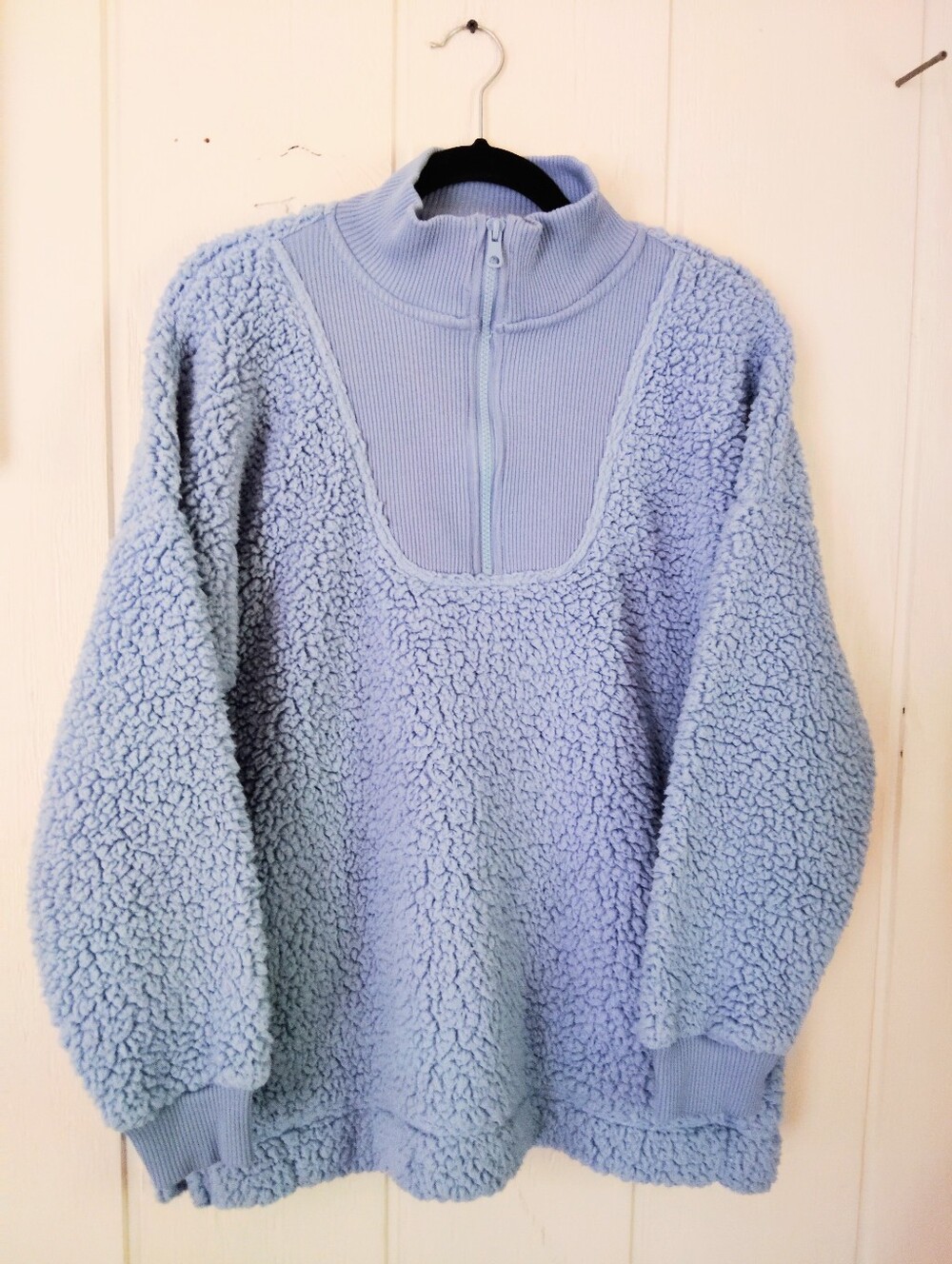 Aerie, Sherpa Quarter Zip Pullover W/ Pockets. Size M